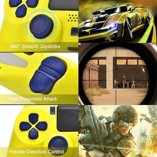 Yu33 Wireless Controller For Ps4 Controller, Replacement For Playstation 4 Controller,Dual Vibration Pa4 Game Gamepad Joystick Remote Controller For Ps4/Slim/Pro/Pc,With Motion Control,Audio Yellow #TOP6