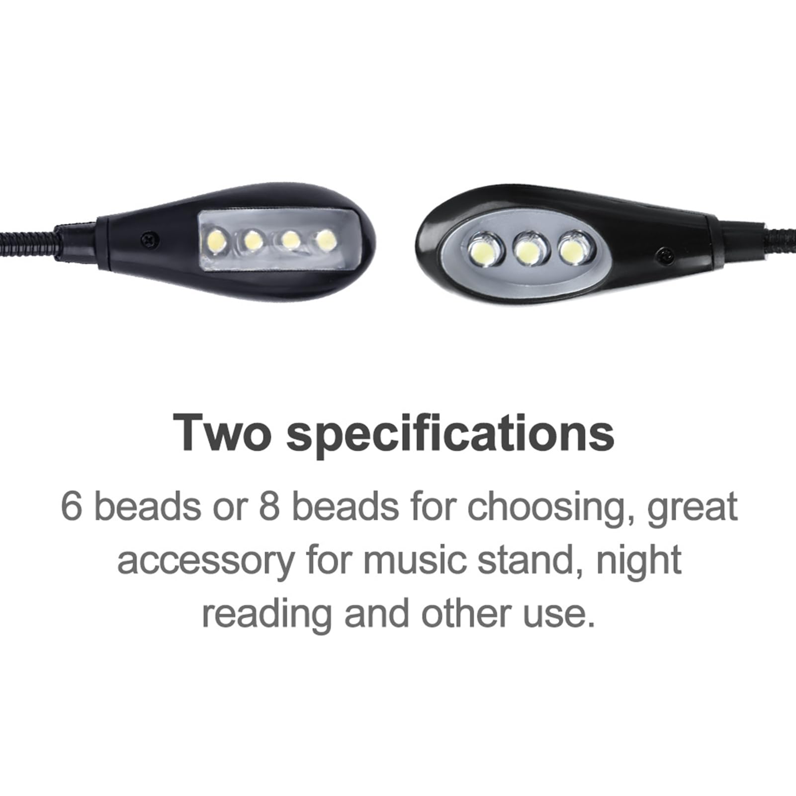 Wiederaufladbare Musikständer Licht, Clip auf Licht, optionale 6 LED- oder 8 LED -verstellbare Arme Licht (6 Lichter)