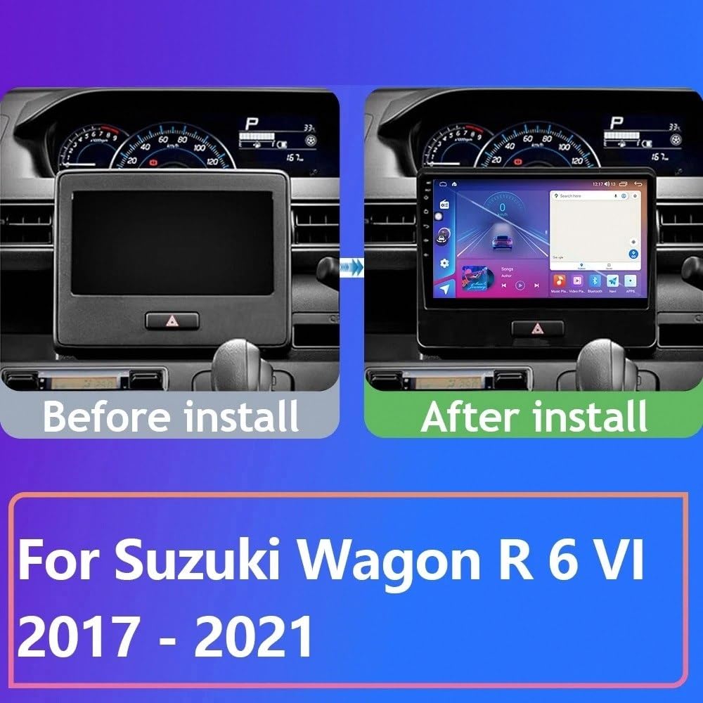 Wyświetlacz Carplay dla Suzuki Wagon R6 2017-2021 Odtwarzacz Samochodowy Z Ekranem Dotykowym Hd, Carplay, Bluetooth, Wi-Fi, Radiem., 4 Rdzeń 1G+16G