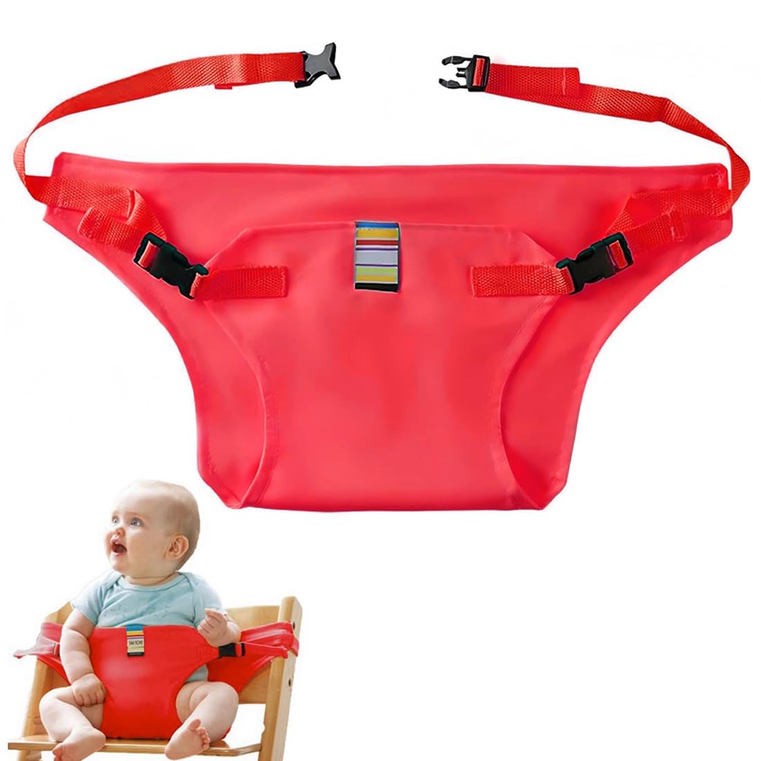 Cinturino di Sicurezza Universale per Seggiolone Pappa, Seggiolini Sicurezza Bambini con Cinghie, Rosso