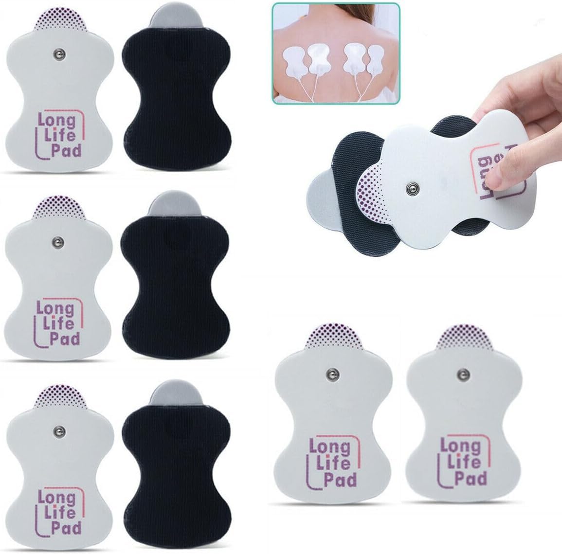 AGAM Life Long - Cuscinetti per elettrodi di ricambio, compatibili con dispositivi Omron TENS, confezione da 4