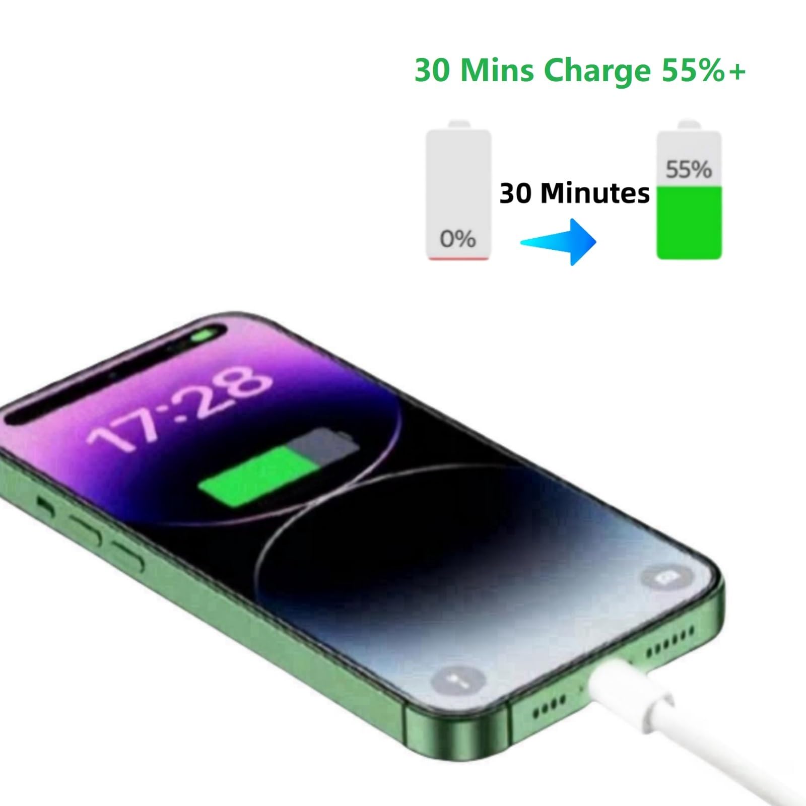 Cable USB C a USB C, cable USB C de carga rápida de 60 W, cable USB-C a USB-C de 20 pies/1 paquete de transferencia de datos de 480 Mbps compatible con iPhone 15/15 Pro/15 Plus/15 Pro Max/iPad Mini