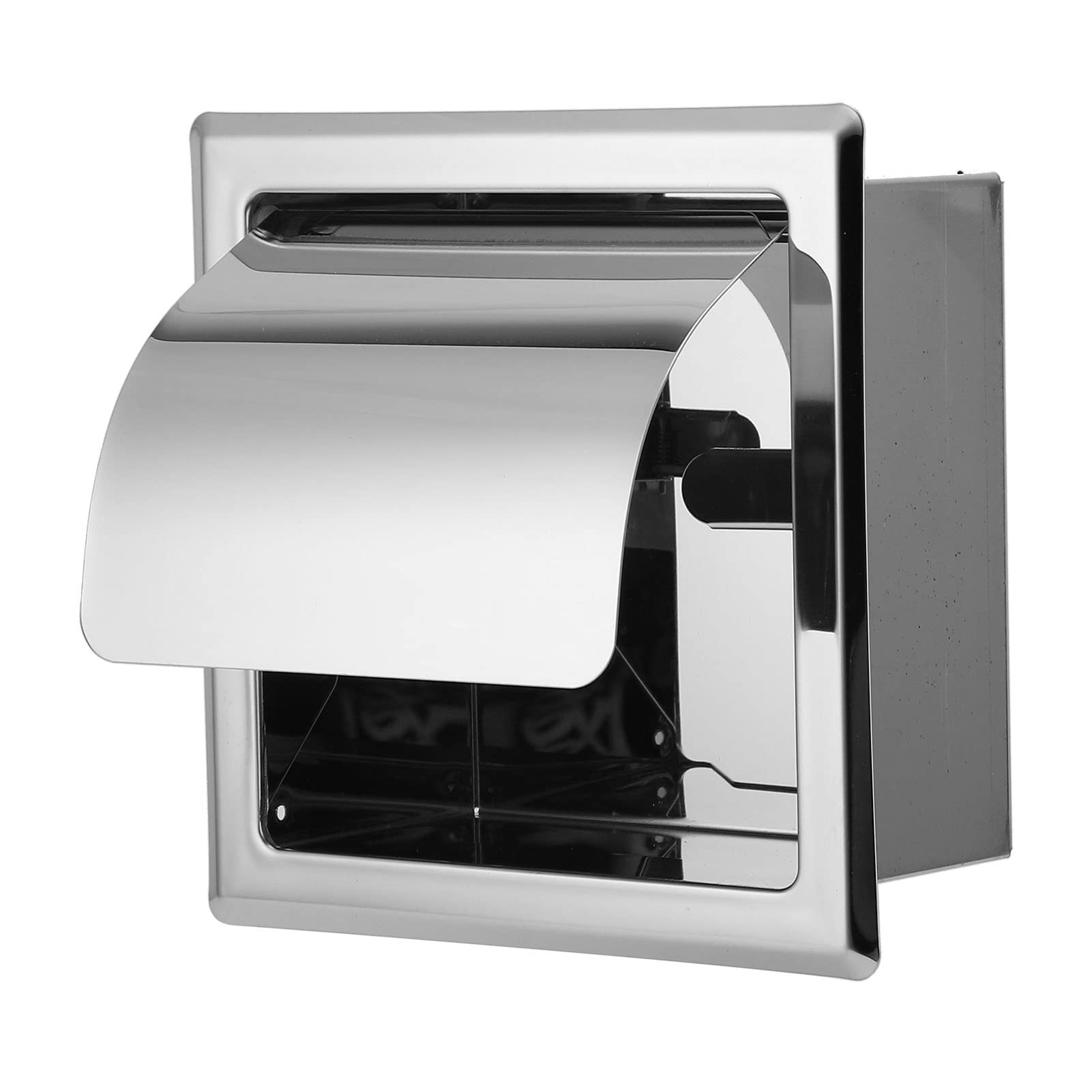 Porta carta igienica in acciaio inox per bagno (Mirror Chrome) impermeabile a parete
