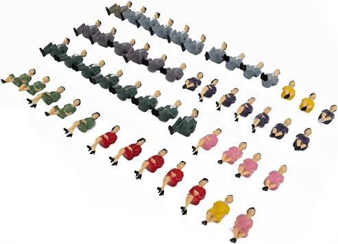 Pack Of 50 Building Model Trains Layout 1:32 Painted Figures O Scale Sitting People Assorted Pose