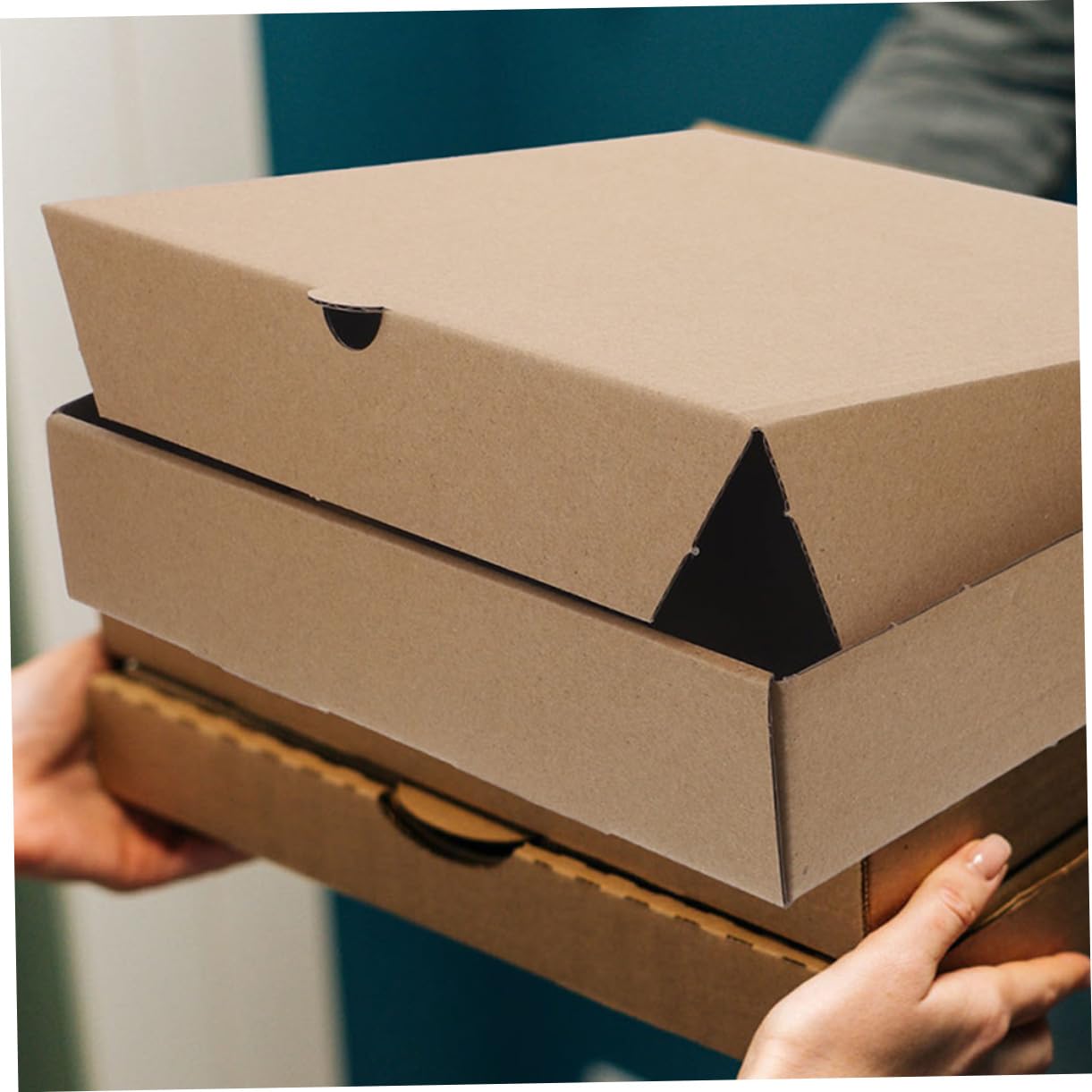 NULYLU 12pcs Mini Pizza Box Pizza Small Boxes Pizza Storage Boxes Pizza Wrapping Case Pizza Shipping Boxes Bakery Boxes Bakery Pizza Boxes Restaurant Supply Paper Pizza Trays Light Brown