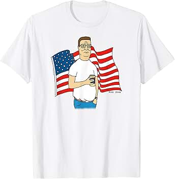 【house on the hill】S/S Tee (Red Check) Amazon.com: King of the Hill Hank Hill and American Flag