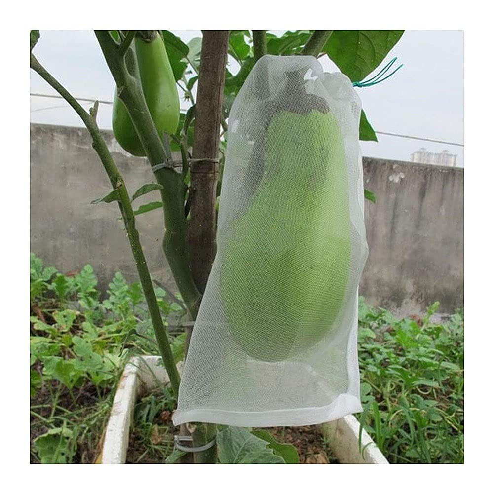 50 bolsas para frutas – 40 bolsas de malla de nailon a prueba de ct para uvas y veterinarios – Impermeable protección antipájaros (15 x 25 cm) – Protectores de frutas de jardín