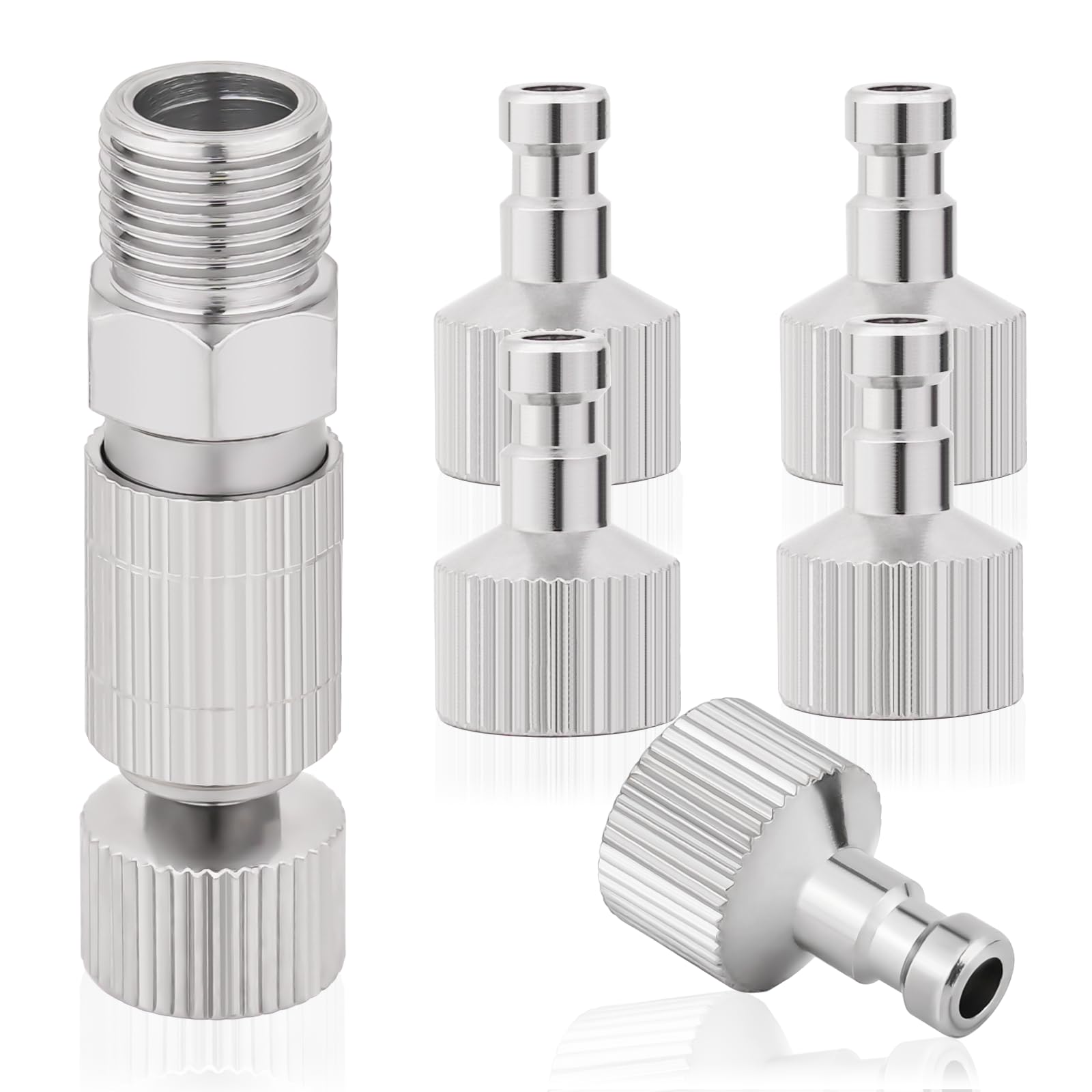 NEOECO Airbrush Quick Disconnect Coupler Release Fitting & Plug, 6pcs 1/8 in BSP Male and Female Connections Adapter Air Brush Accessory