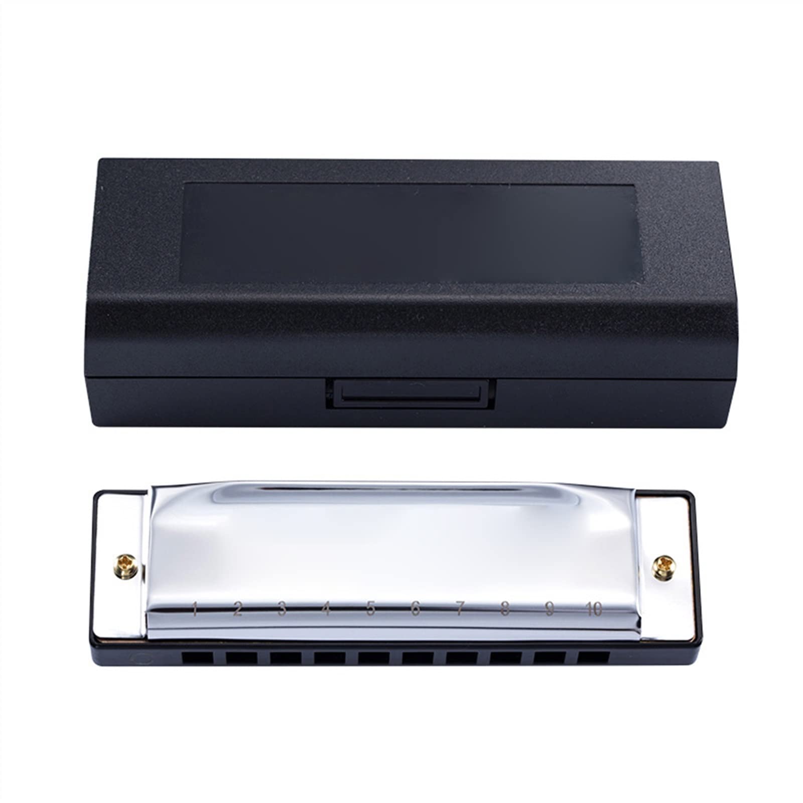10 Otworów Harmonijka Ustna Diatoniczna Klucz Do Instrumentu Muzycznego C Reed Dla Początkujących Harmonijka Dla Początkujących (Color : Silver)