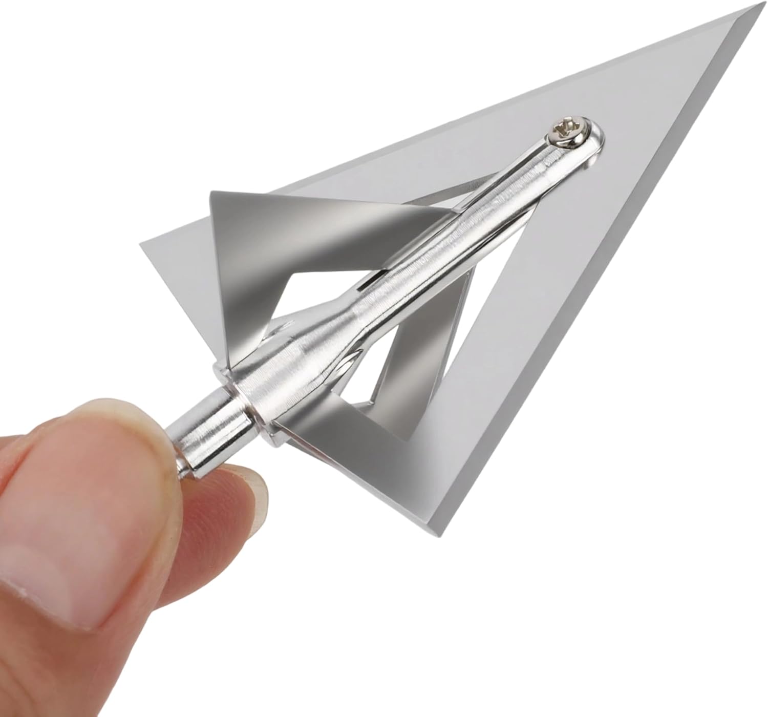 ZSHJGJR Hunting Broadheads 180 Grain 420 Stainless Steel Fixed Blades Broadhead Arrow Tips Archery Arrowhead for Crossbow Compound Bow and Recurve Bow 6/12Pack