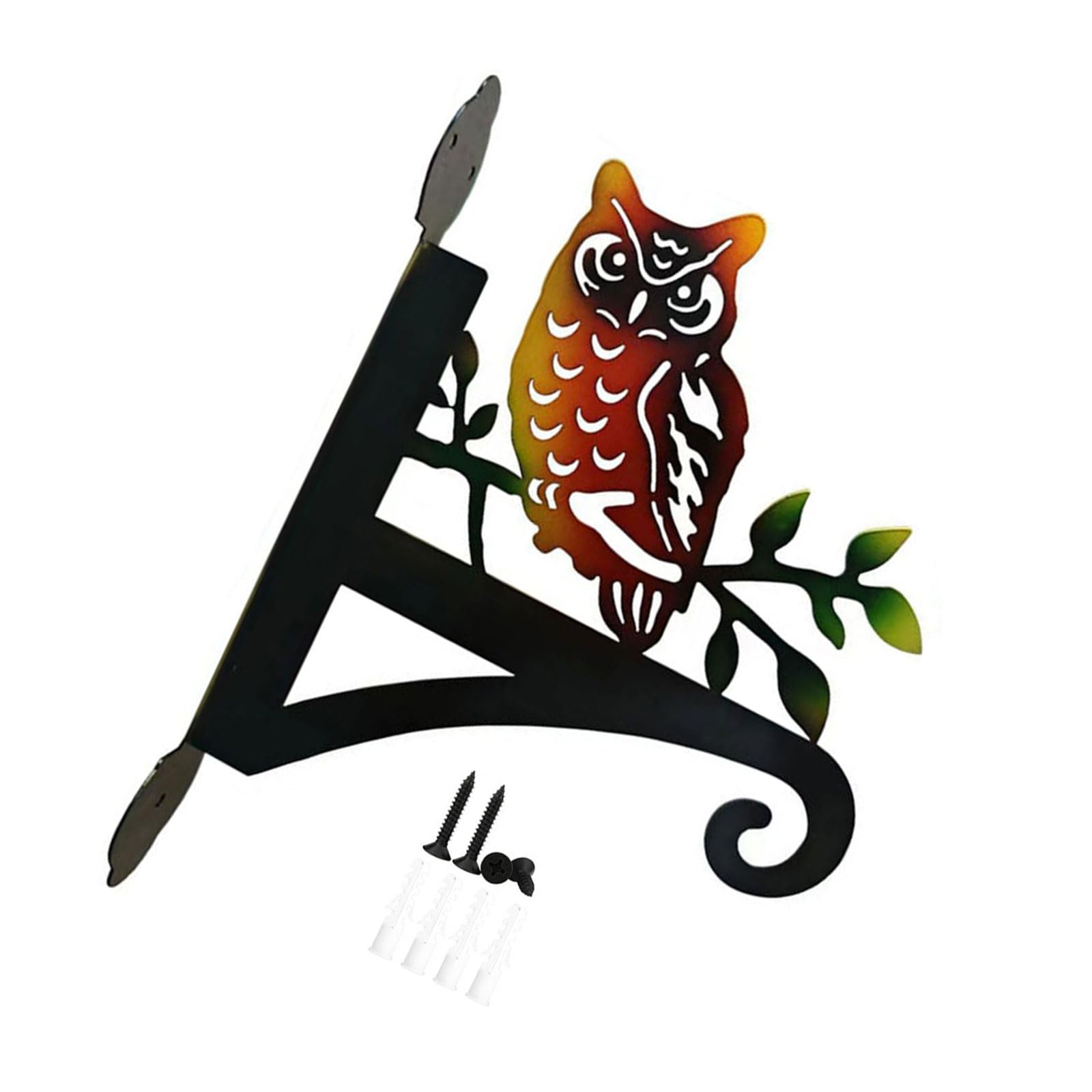 Limtula Iron Owl Design Plant Hanger Bracket Outdoor Indoor Wall Hook Metal Bird Feeder for Planter Wind Chimes Iron Hook