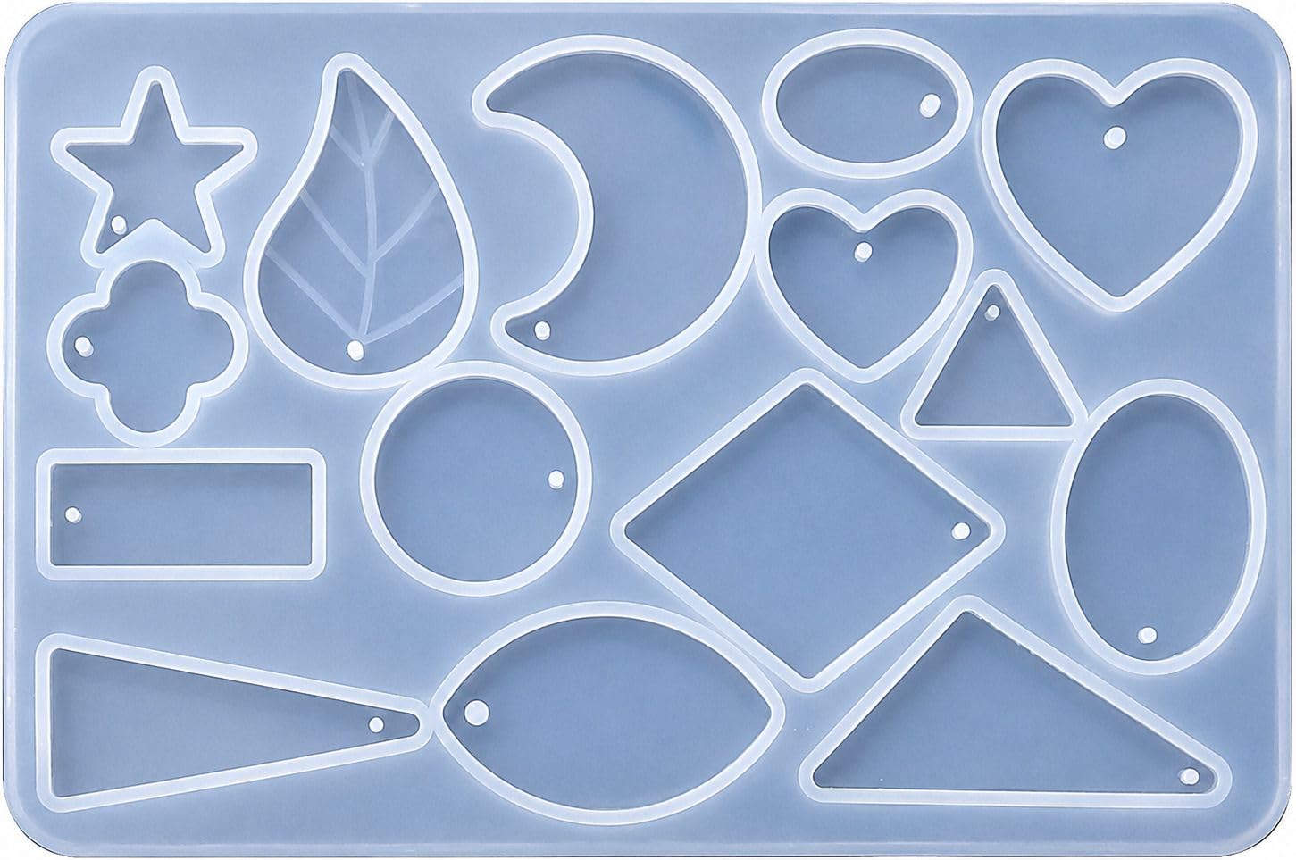 Creative Multi Shape Silicone Resin Mold for Earrings, Pendants & Keychains | Epoxy Jewelry Making Mould with Star, Heart, Leaf, Moon & Geometric Shapes | DIY Craft Casting Mold-image-9