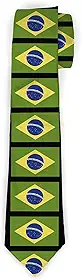 Gravata, gravata, bandeiras do Brasil, comprimento padrão, Verde, 58" x 4"