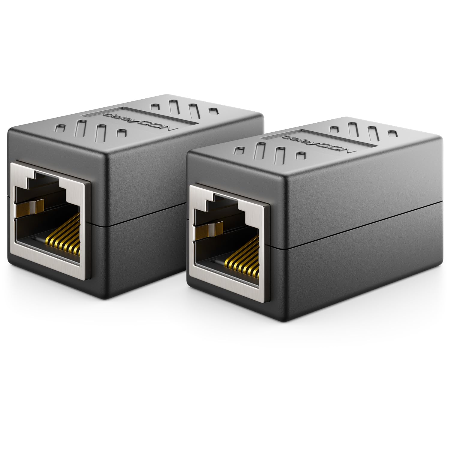 deleyCON 2x CAT6 Coupling Connector Network Cables Patch Cable Ethernet Cable Adapter Modular Shielded 2x RJ45 Socket DSL LAN RJ45 Black-image-16