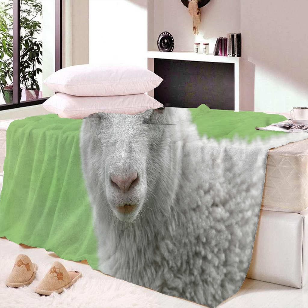Sherpa Koc polarowy ze zwierzętami i białymi owcami dwustronny, dwustronny koc typu sherpa z niezrównanym ciepłym, grubym, wygodnym, puszystym, przytulnym, ultramiękkim kocem na kanapę 150 x 199 cm