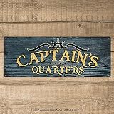Captain’s Quarters, 5.75 x 15.5 Inch Aluminum Sign, Boat, Ocean, Sea and Pirate Themed Decor, Gifts for Boaters, Sailors, Skipper, Deckhand, First Mate, Crew, Fishermen AL-0616-RK1046ST