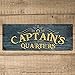 Captain’s Quarters, 5.75 x 15.5 Inch Aluminum Sign, Boat, Ocean, Sea and Pirate Themed Decor, Gifts for Boaters, Sailors, Skipper, Deckhand, First Mate, Crew, Fishermen AL-0616-RK1046ST
