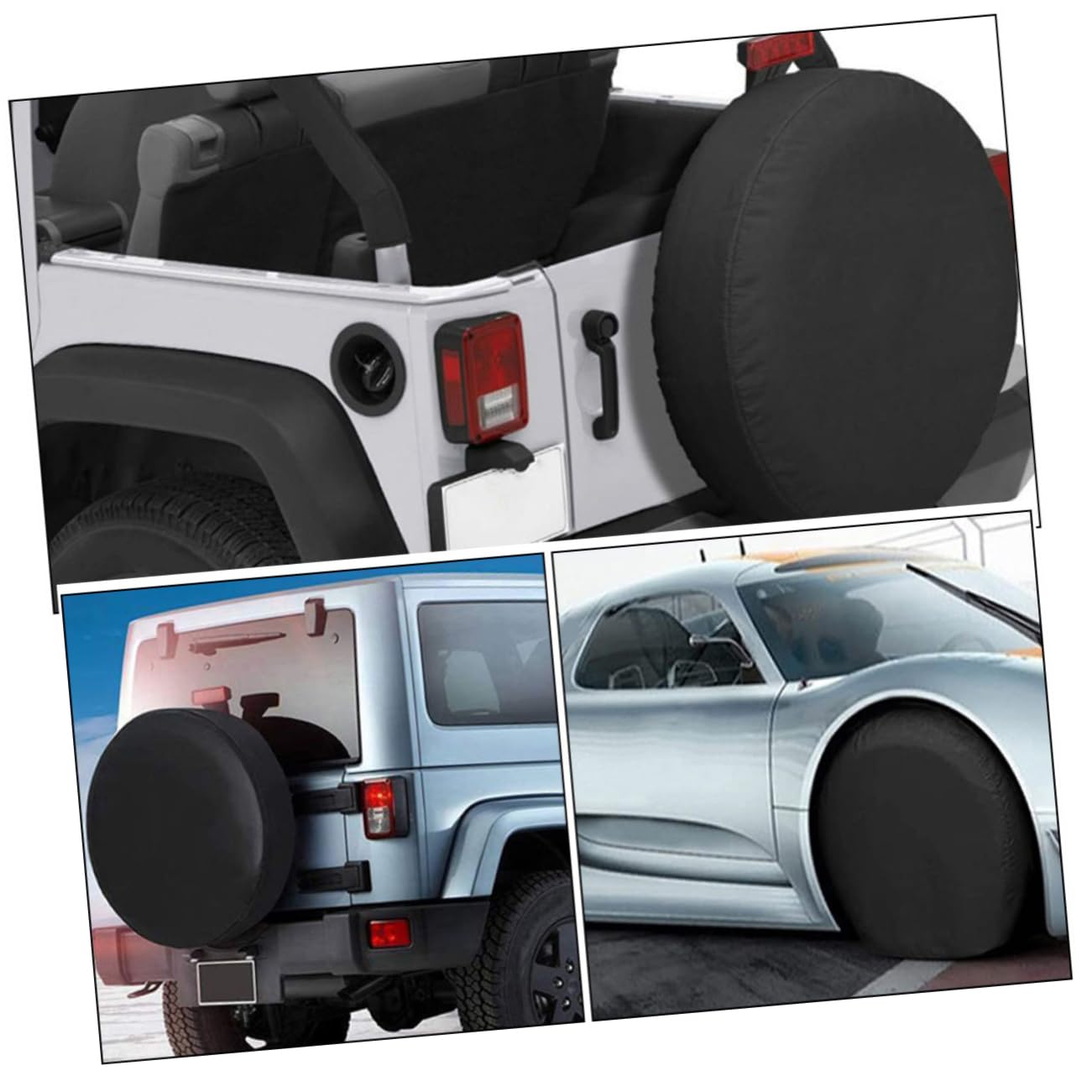 Anneome 2 Piezas Fundas de Neumáticos de Repuesto para Caravana para Remolque Cubiertas de Llantas de Repuesto Accesorios para Autocaravanas Protección para Neumáticos Viajes