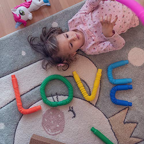 Nutty Toys 8Pk Pop Tubes Sensory Toys (Large) Fine Motor Skills Learning Toddler Toy For Kids Top Adhd Autism Fidget 2023 Best Toddler Travel Toy Gifts Idea Unique Christmas Boy Girl Stocking Stuffers #TOP1