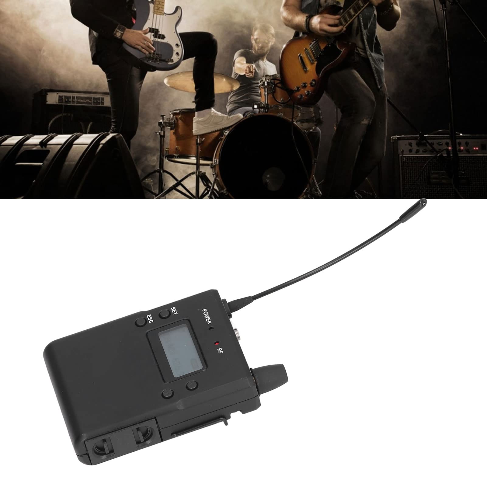 Récepteur de Système de Retour D'oreille Bodypack pour Écouteurs Sans Fil S3, 626 à 662MHz, Sortie Stéréo 3,5MM, Système de Retour D'oreille Sans Fil pour Les Spectacles Sur Scène, Groupe de Musique