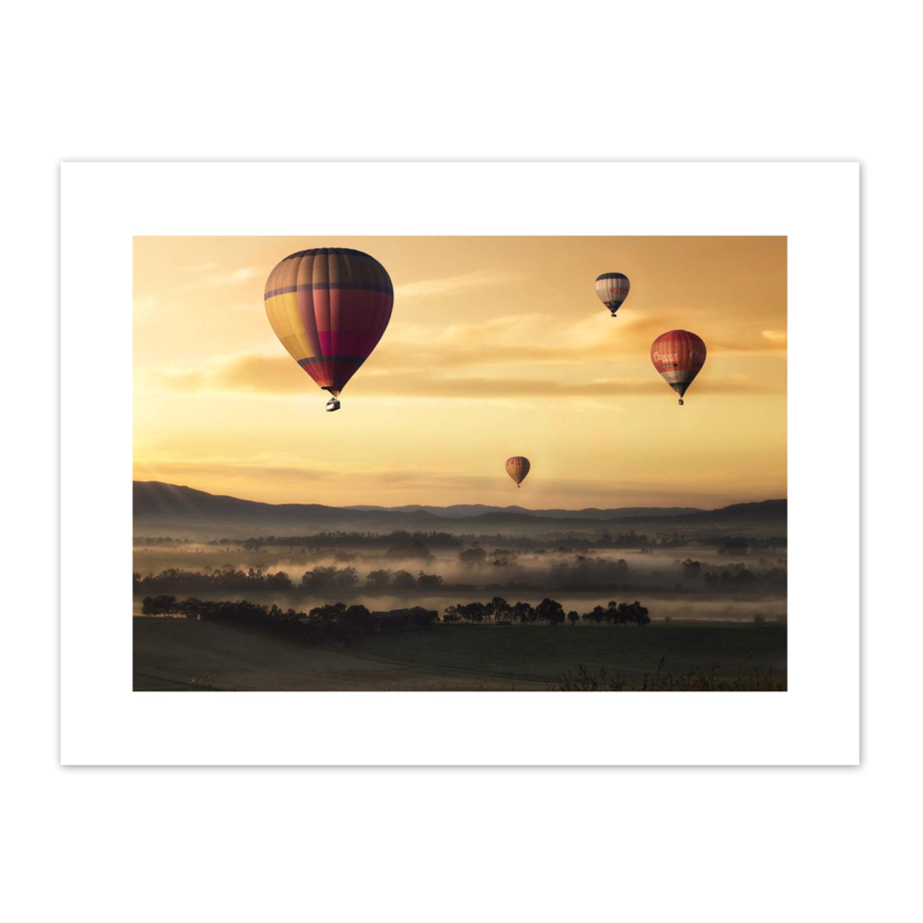 Hot Air Balloons Misty Morning Canvas Wall Art Print