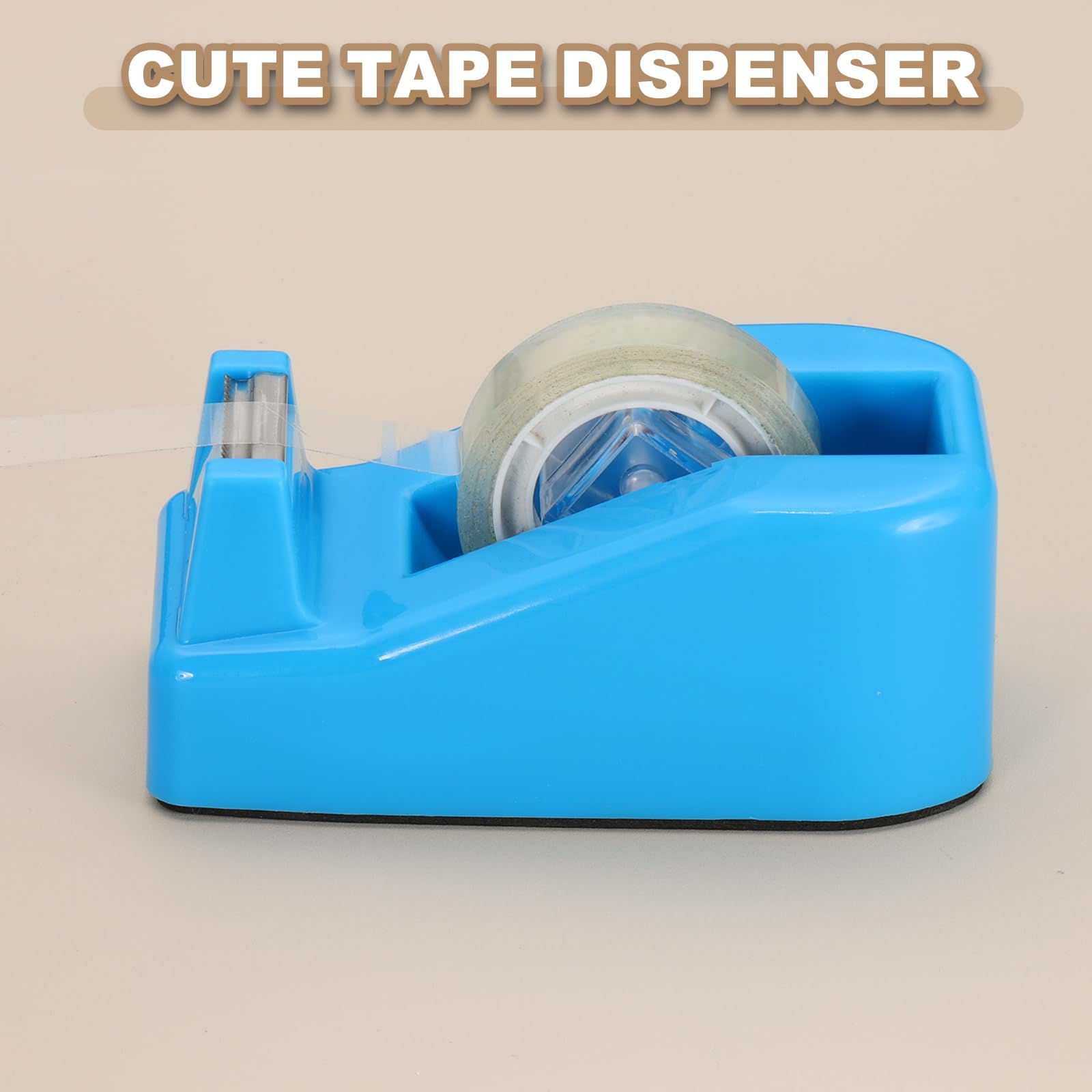 PATIKIL 2pcs Tape Dispenser Desk, Small Tape Dispenser Cute Desktop Dispenser Holder for Tape Office Desktop Blue Pink - Image 3