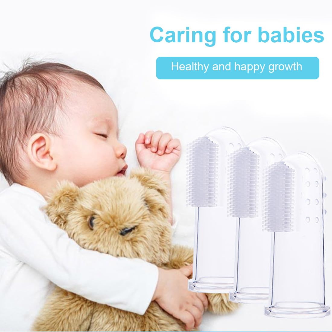 6 pz Multicolore Spazzolino Denti Bambino Silicone Con Scatola Spazzolino Dito Bambino Per