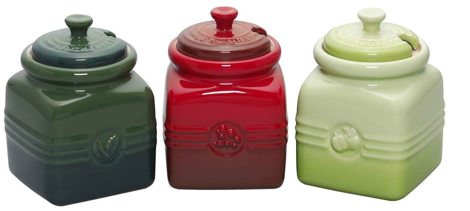 Le Creuset Stoneware 15 Ounce Berry Marmelade Jam Jar Spreader