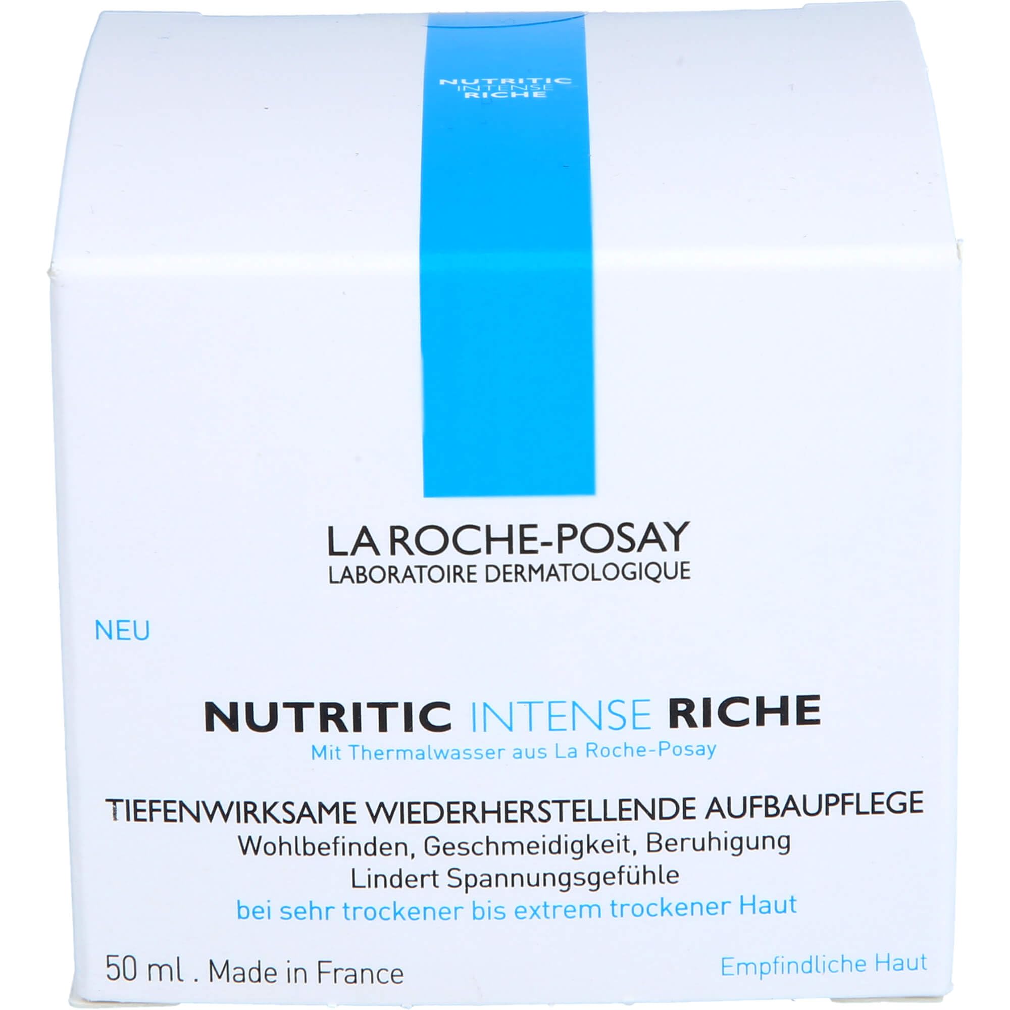 La Roche Posay Intensive Aufbaupflege für das Gesicht, Für trockene bis sehr trockene Haut, Mit PM-Lipiden und Karitébutter, Nutritic Intense Riche, 50 ml