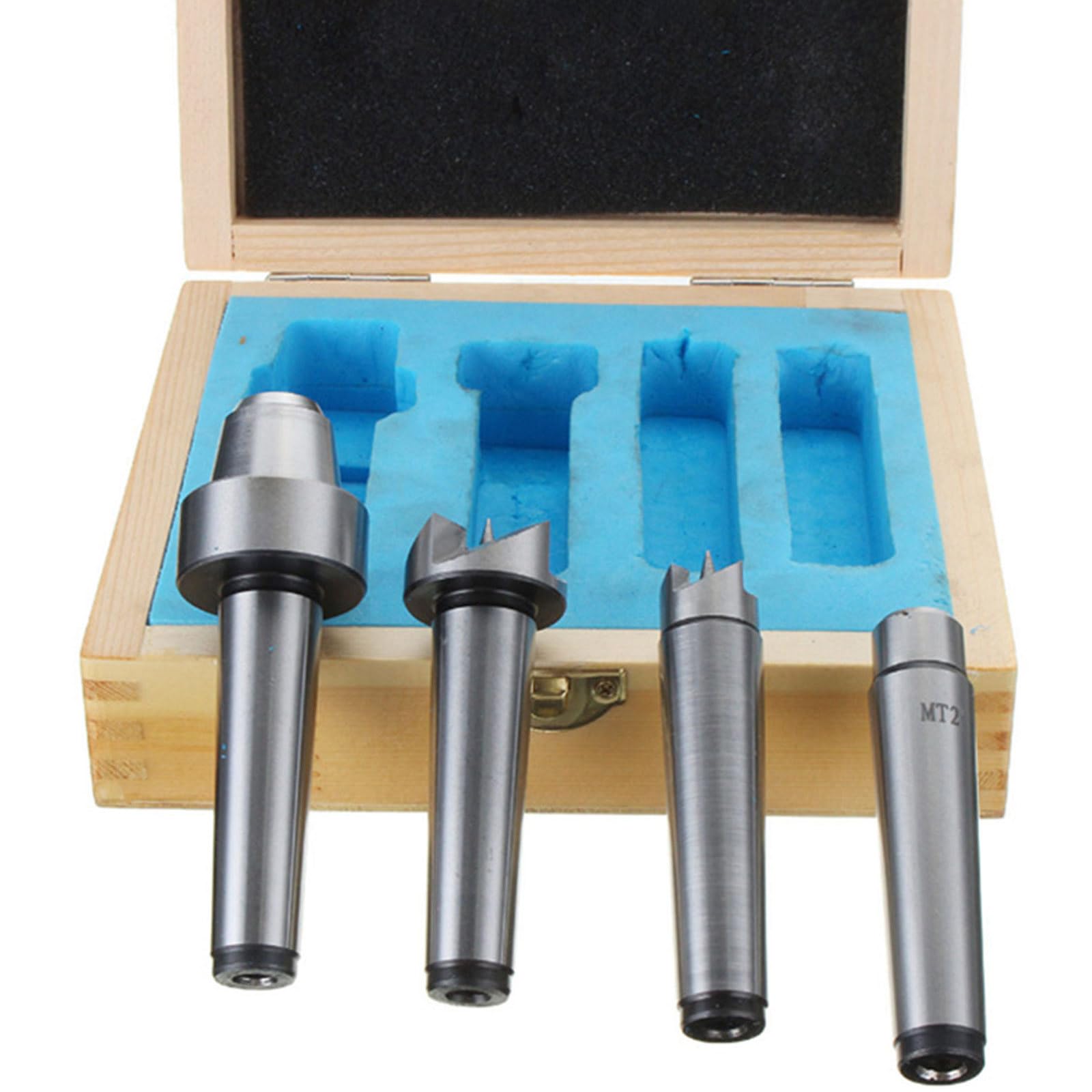4Pcs MT2 Wood Lathe Turning Tool Spur Live Center Set Taper Tool for Wood Metalworking Bored Tailstock Lathe Milling Accessories