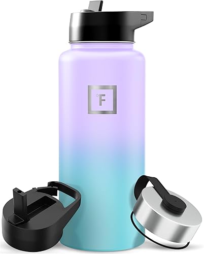 Miniatura 93 de IRON °FLASK Frasco de hidratación para acampar y senderismo con pajilla, botella de agua deportiva de acero inoxidable con aislamiento de boca