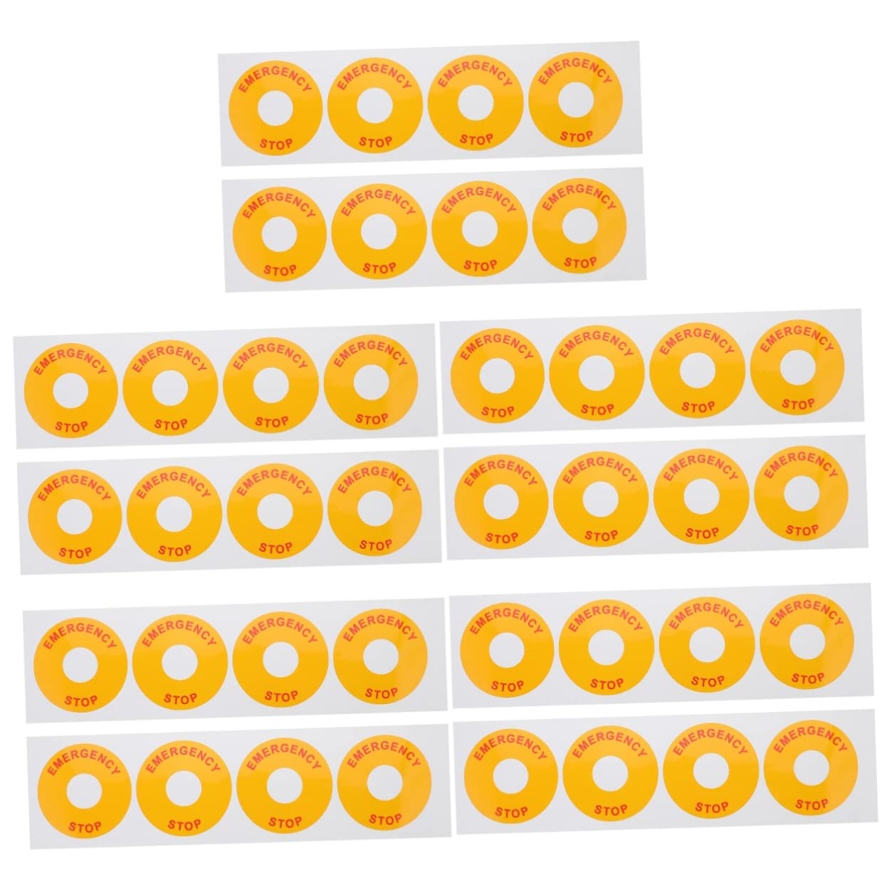 40pcs Emergency Stop Sticker, Self Adhesive Warning Label Decal Emergency Stop Label Sticker Push Button Caution Sign Decals, for Industrial Electrical