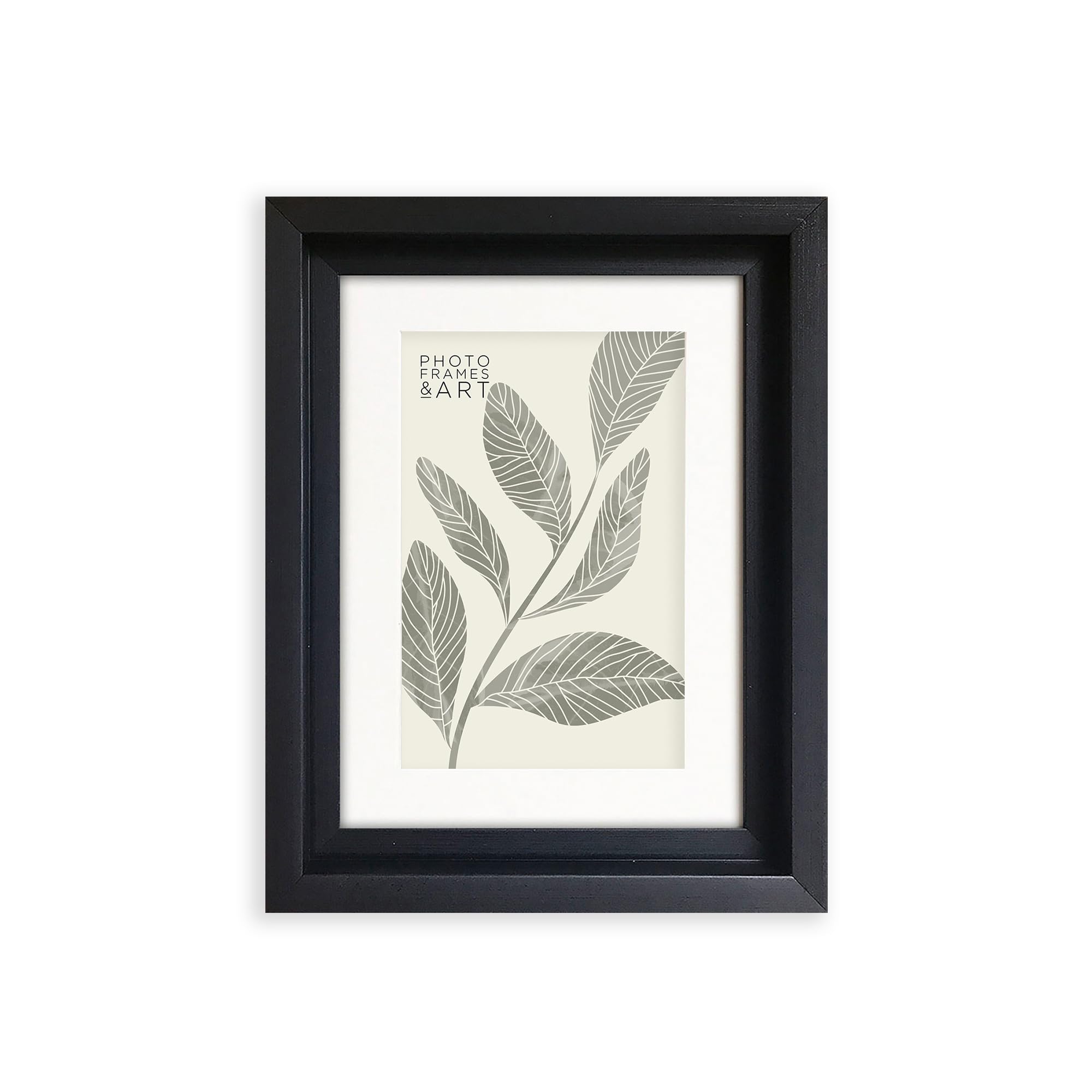 pf+a REAL GLASS Small 8x6 Hoxton Black Picture Frame - 8x6 For 6x4 inch Photo Frame With Mount