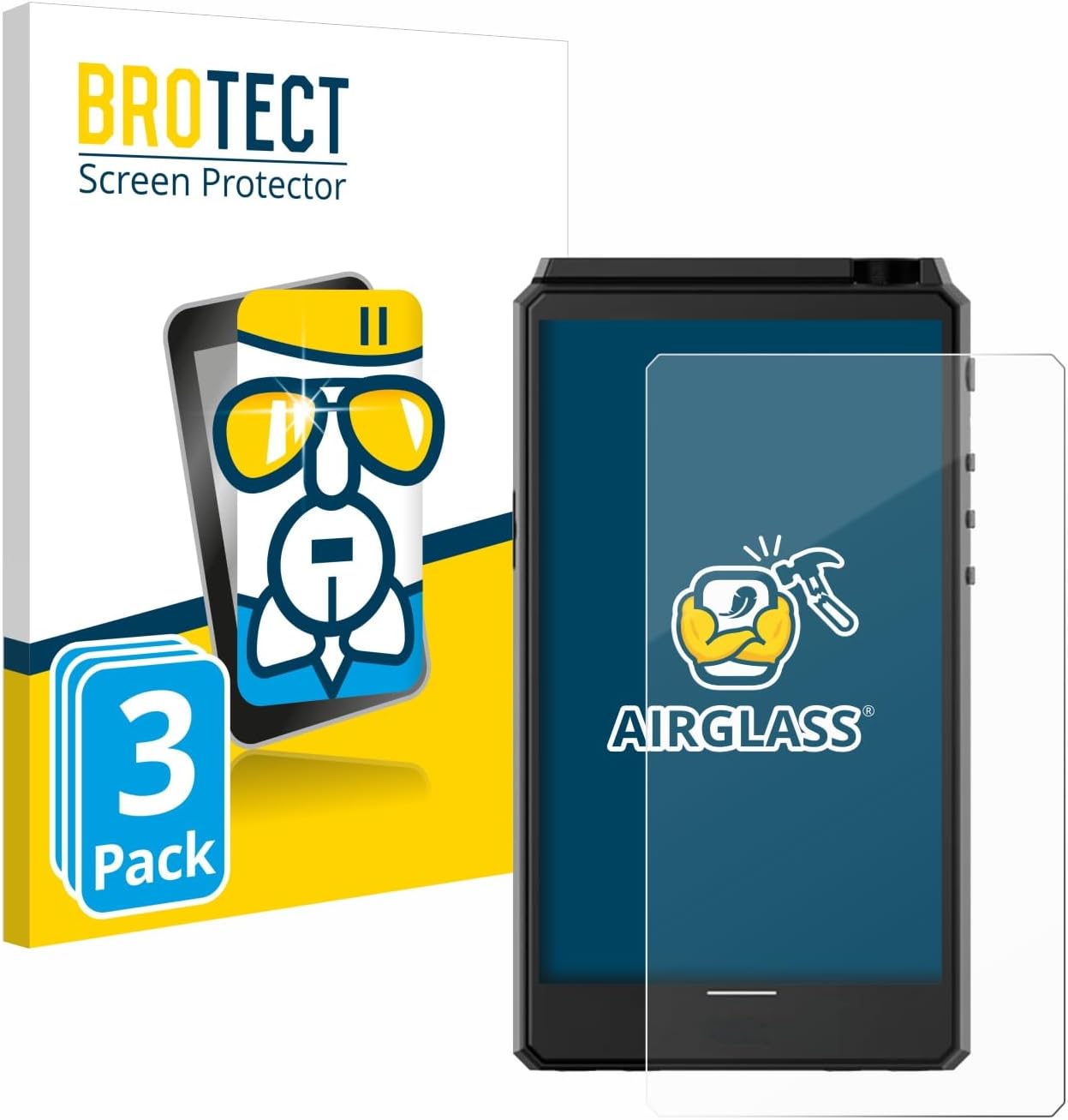 brotect Glass Screen Protector Film for Hiby R6 III (3 Pack) - Glass-Foil 9H Protection [Scratch Resistant, High Clarity]