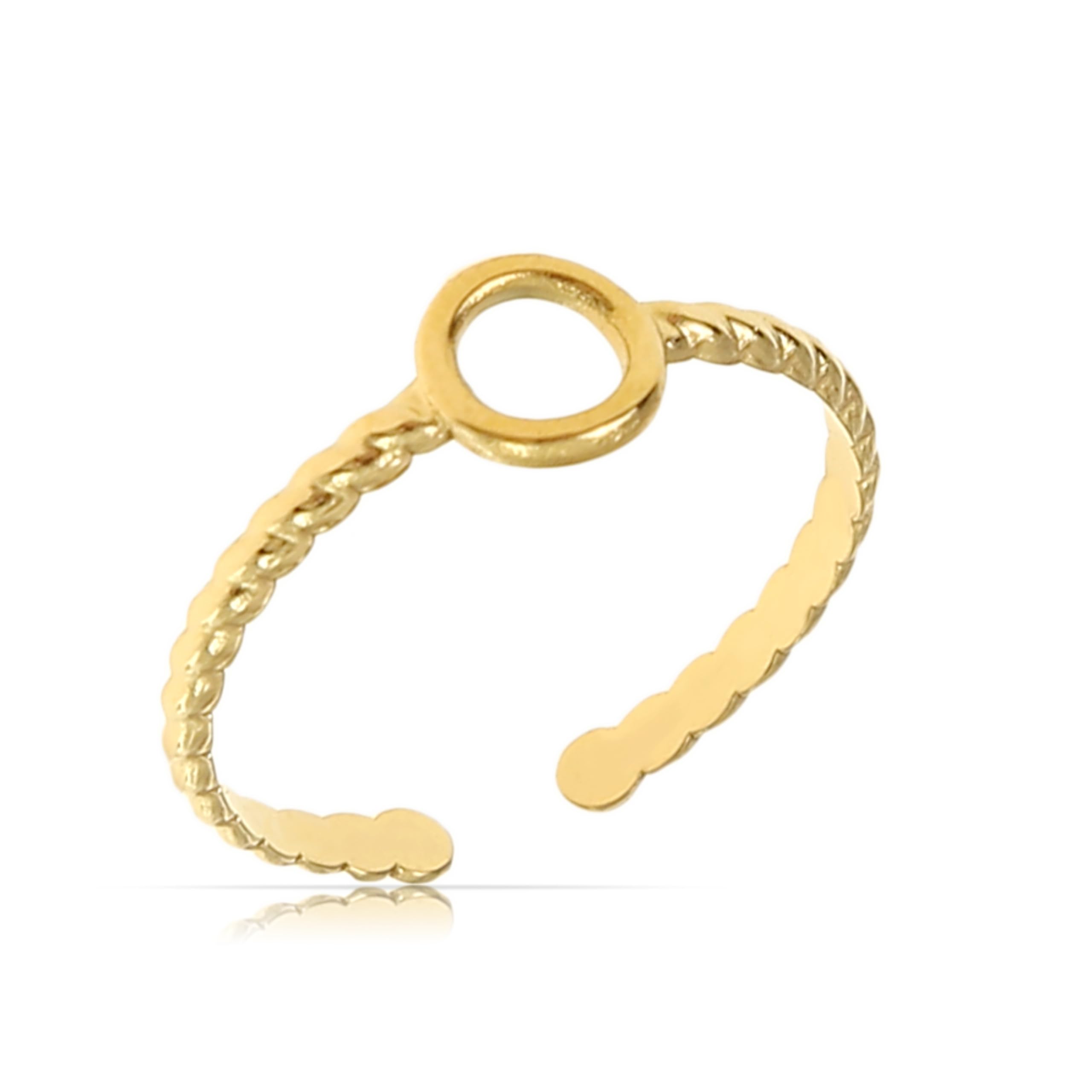 Made By Nami Anello Boho In Acciaio Inox Oro Con Gemma Turchese – Regolabile E Impermeabile, Gioiello Donna Vintage
