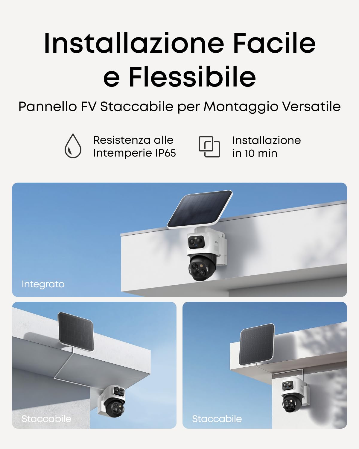 eufy Security eufyCam S4 2-Cam Kit, Telecamera Esterna Wireless Bullet-PTZ a 3 Obiettivi, 4K UHD, Panoramica 360° Pan & Tilt, Zoom Ibrido 8×, Visione Notturna a Colori, Memoria Espandibile