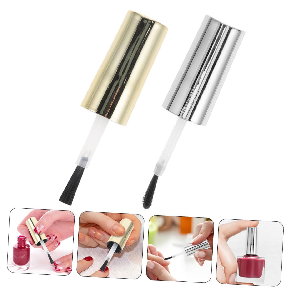 FRCOLOR 100 Piezas Cepillo De Reemplazo De Esmalte De Uñas Tapas De Repuesto Para Botellas De Uñas Tapas De Botellas De Uñas Tapas De Botellas De Gel De Repuesto Fibra Artificial