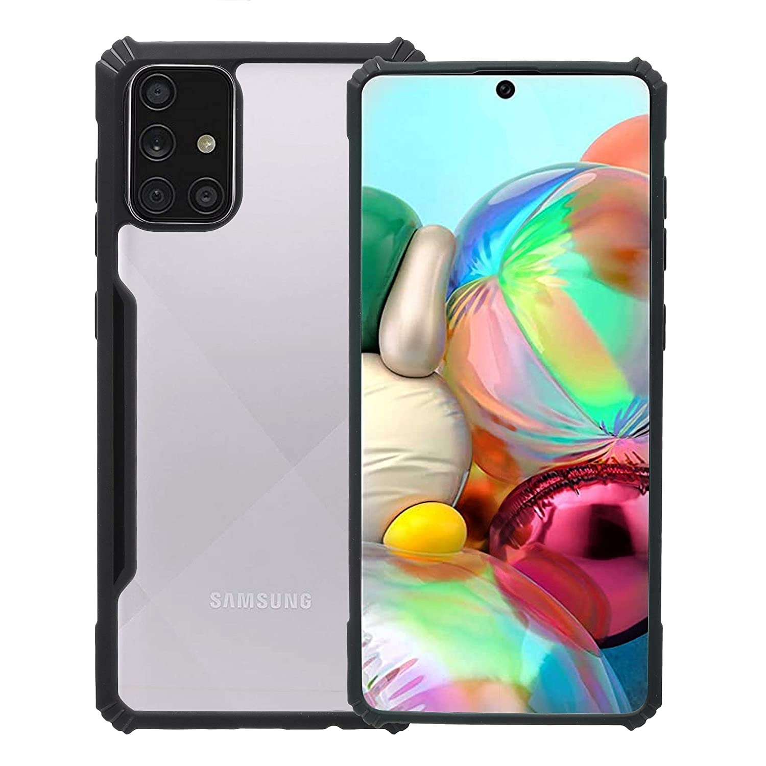 Amazon Brand - Solimo 360 Degree Protection Black Border Back Cover for Samsung Galaxy A71 - Black (B0BF12SF5V) Amazon Price History, Amazon Price Tracker