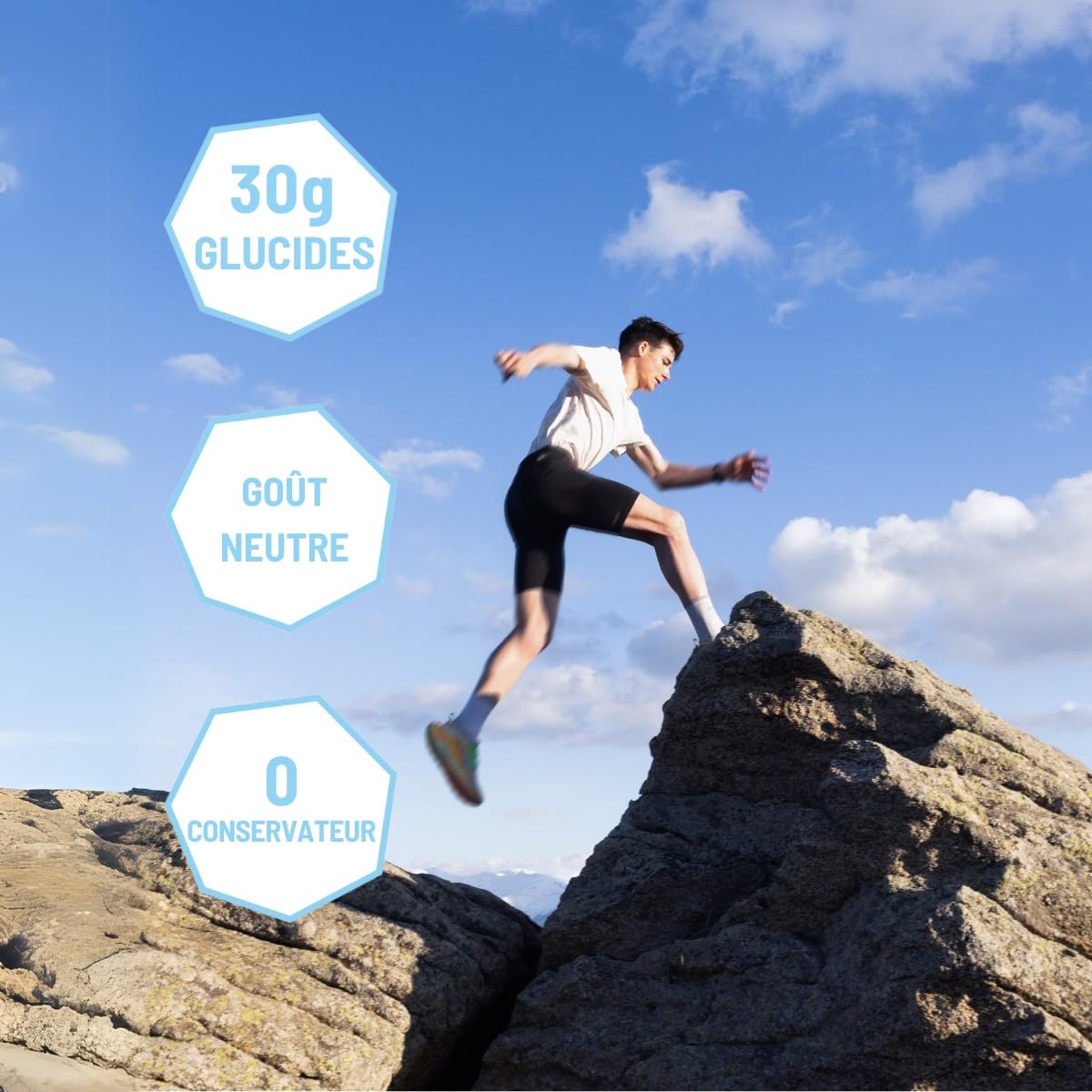 Nutripure | Gel Énergétique Longue Distance | Goût Neutre | Haute Tolérance Digestive | Sans Conservateurs | 30g de Glucides | Sport d’Endurance (Course, Trail, Vélo, Triathlon) | 1 étui (12 gels)