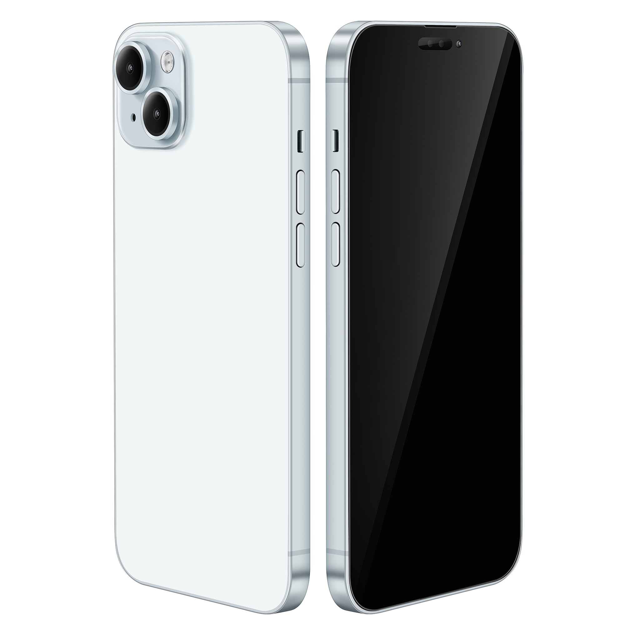 Dummy Fake Prop Phone Compatible with iPhone 15/15 Plus Non-Working Store Display Phones Kids Pretend Play Phone That Look Real (for 15 Blue Blackscreen)