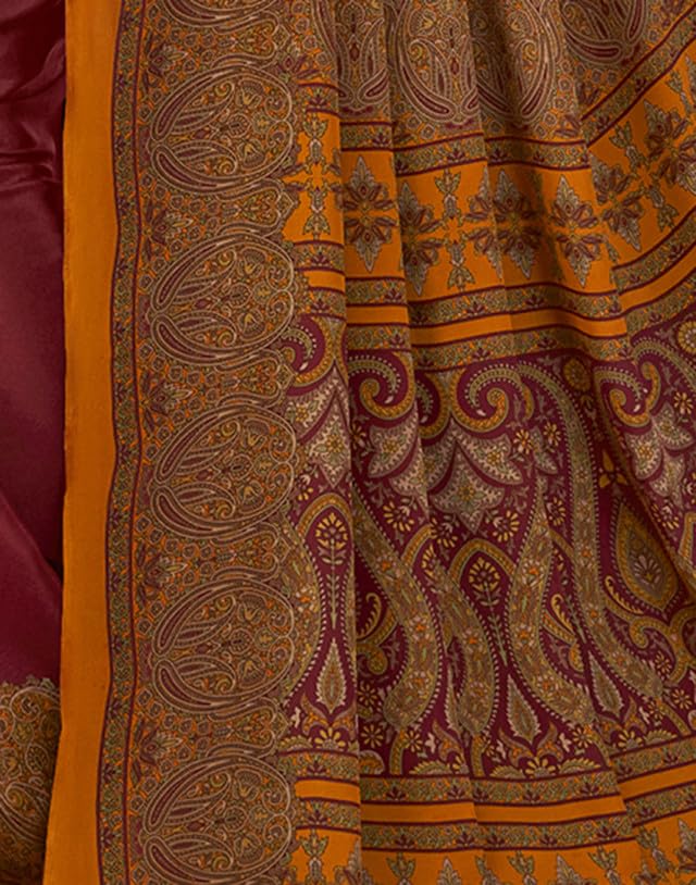 Image of SIRIL Women's Crepe Silk Printed Saree with Unstitched Blouse Piece