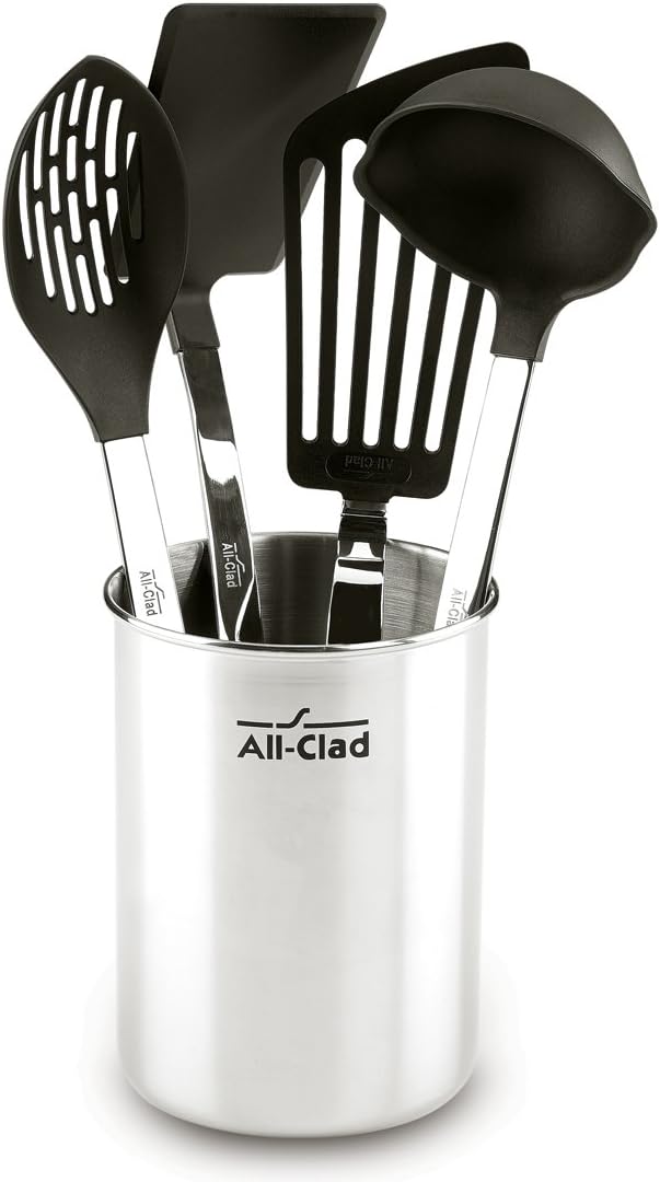 Specialty Stainless Steel with Nylon Head Kitchen Gadgets 4 Piece Tool Set with Caddy Kitchen Tools