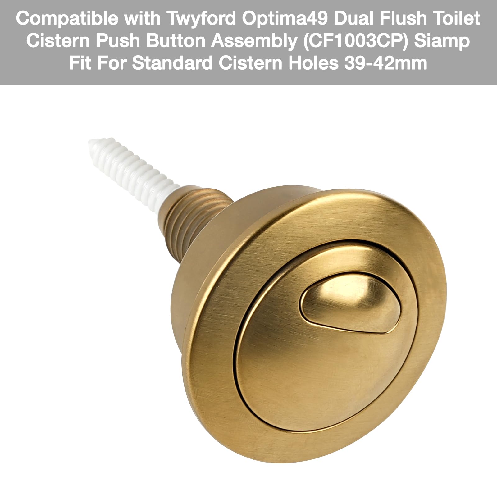 Dual Flush Toilet Cistern Push Button for Twyford for Optima 49 Model 34494907, Fit for Standard Cistern Holes 39-42mm(Gold) - Image 4