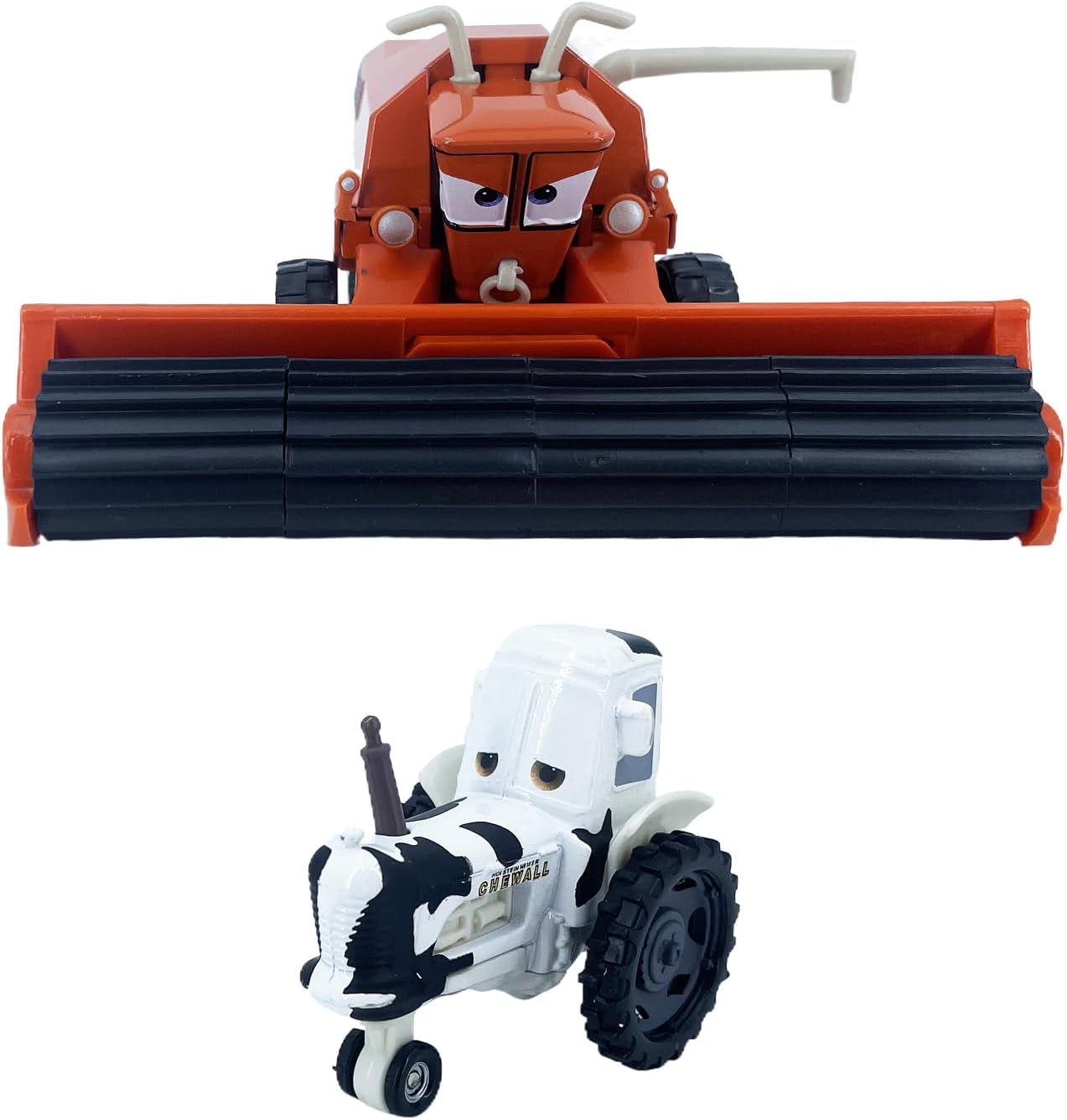 2PCS Portable Small Toy Car 1:55 Diecast Model Metal Body Racers for Preschool Kids 3+ Year Boy Gift (Orange+MilkWhite)