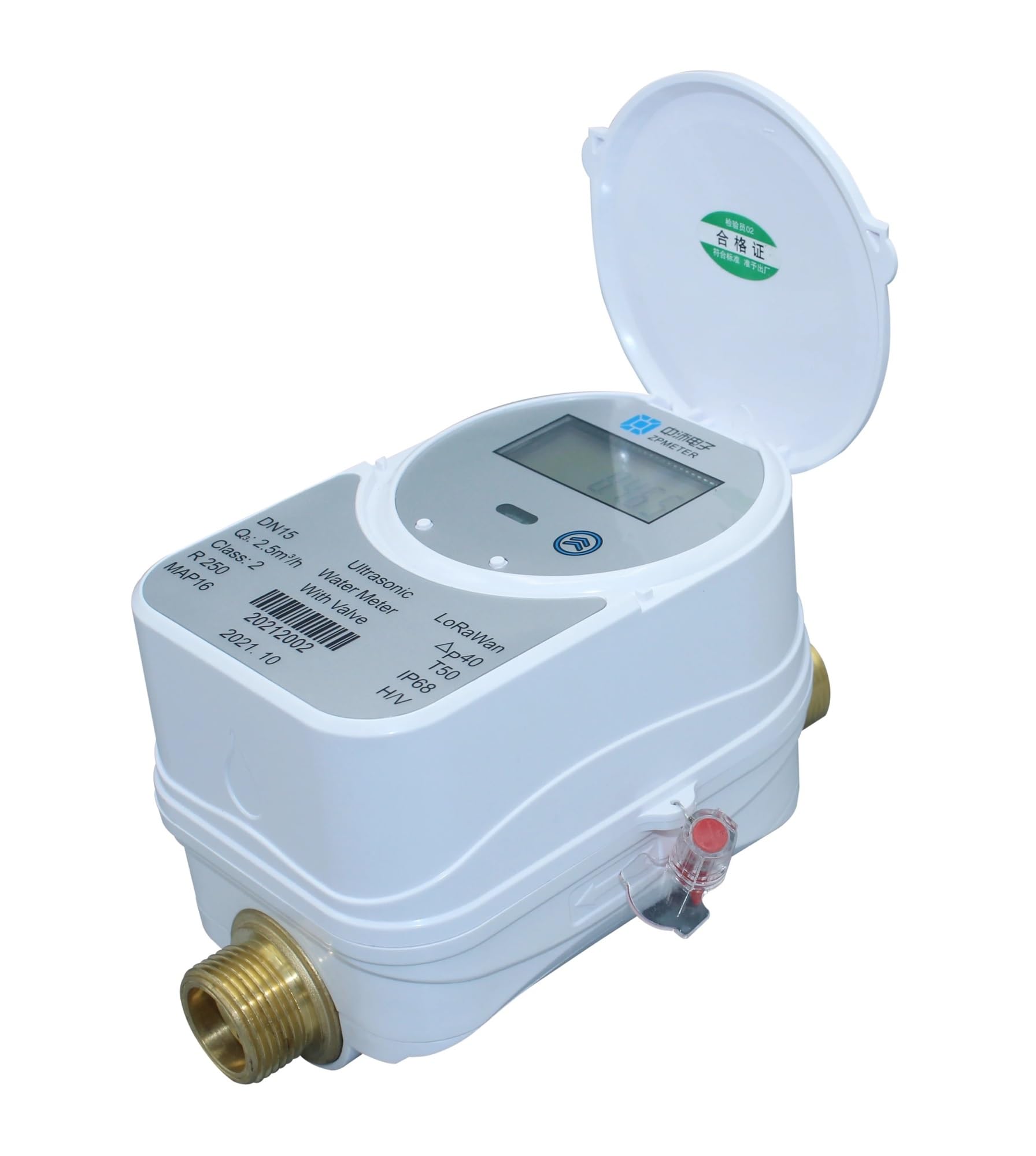 Caudalímetro Electromagnético Medidor de flujo agua ultrasónico inteligente con control por aplicación Tuya Zigbee(Class B DN25)