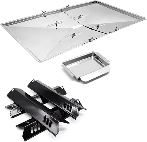 Grill Drip Pans Replacement for Dyna-Glo DGF493BNP, DGB494SPB, Backyard Grill BY13-101-001-12, BY14-101-001-02, BY14-101-001-099, 15 inch Heat