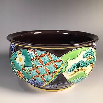 Amazon.co.jp: M86 皆具 平安 中村翠嵐造 紫交趾 扇面流し文