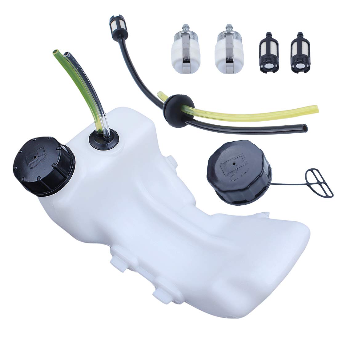 Kit Bouchon Réservoir + Joint Tuyau Pour Tondeuse Honda GX35/HHT35S - 4 Pièces De Rechange (Noir/Blanc)