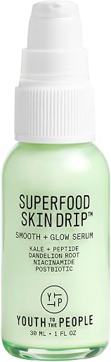 Youth To The People Superfood Skin Drip Smooth + Glow Face Serum (1 fl oz) | Barrier-Strengthening Face Serum for Dry Skin - 5% Niacinamide, 24H Hydration, Even Tone, Dewy Makeup Primer, All Skin Types