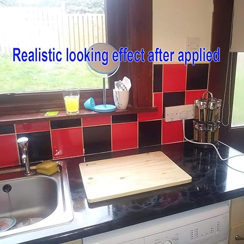 Miniatura 4 de Adhesivos para azulejos, 50 unidades, autoadhesivas, de 6 x 6 pulgadas, impermeables, a prueba de aceite, extraíbles para decoración del hogar de